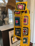 Granny Square Long Scarf - yellow