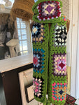 Granny Square Long Scarf - green