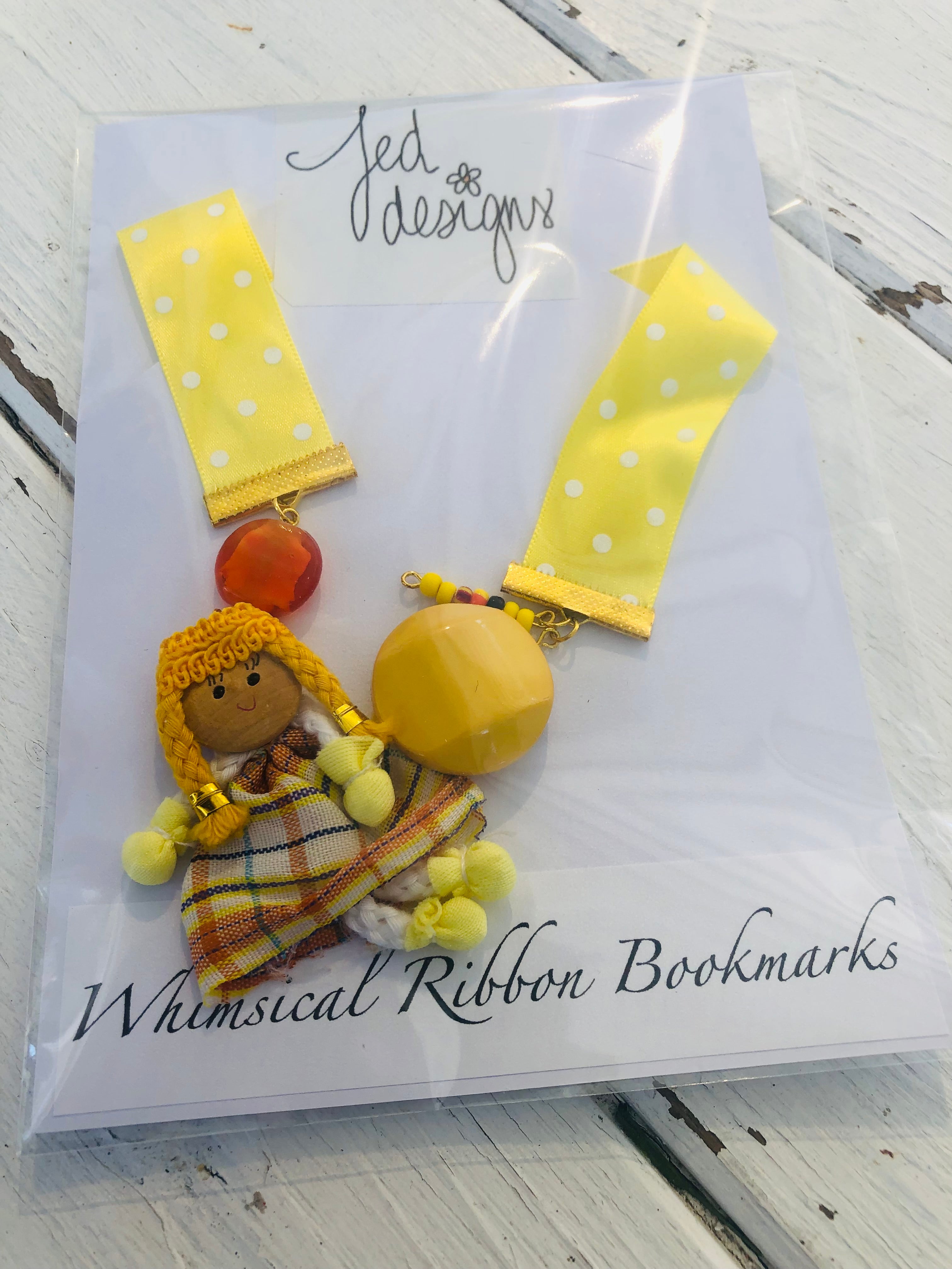Jed Designs Bookmark-yellow sunflower girl