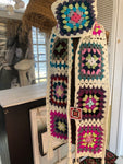 Granny Square Long Scarf - beige