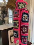 Granny Square Long Scarf - pink