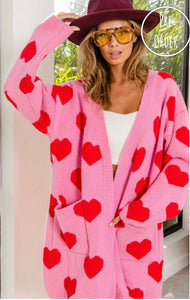 BIG HEARTS oversized knit Cardi