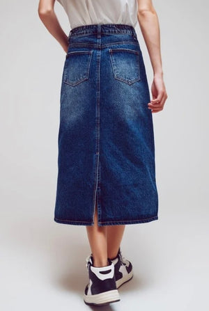 Q2 Denim Saddle Skirt