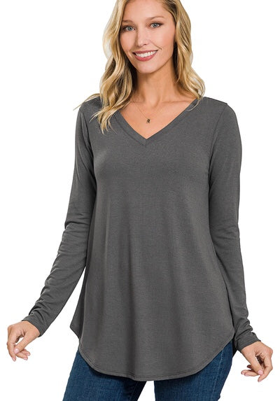 Zbrand Microfiber V Neck -ash grey