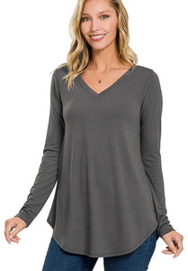 Zbrand Microfiber V Neck -ash grey