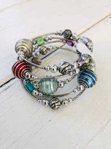 Bali Bead Wrap Bracelet- multi