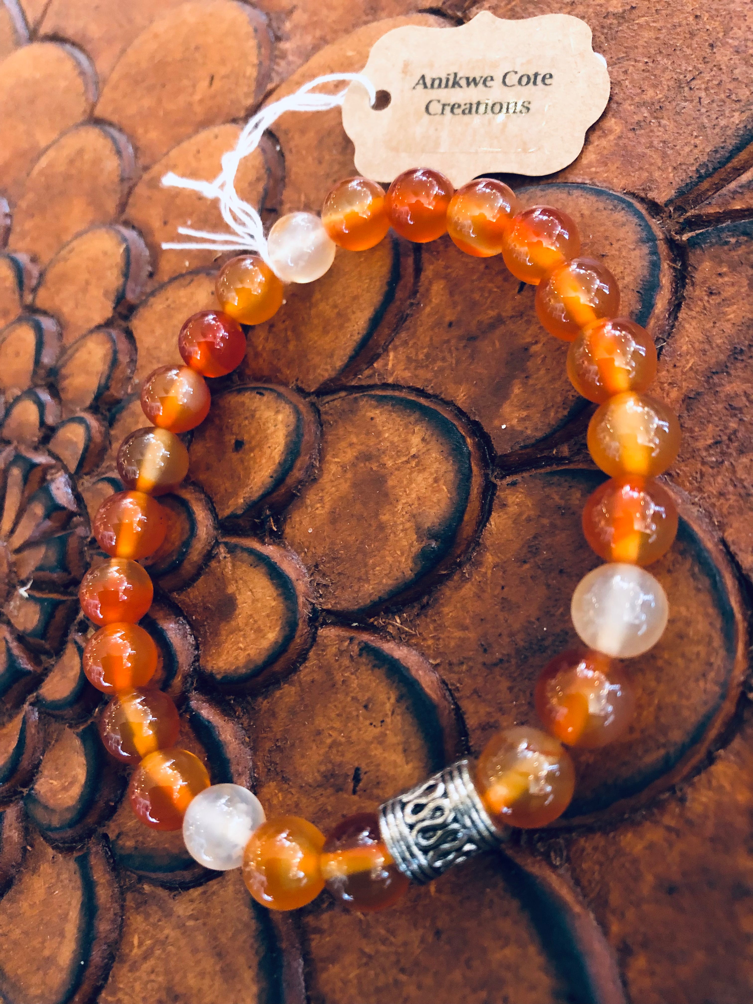 Anikwe Cote Creations- Carnelian Bead Bracelet