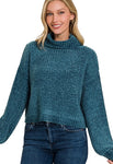 Chenille Style Pullover Zbrand- teal