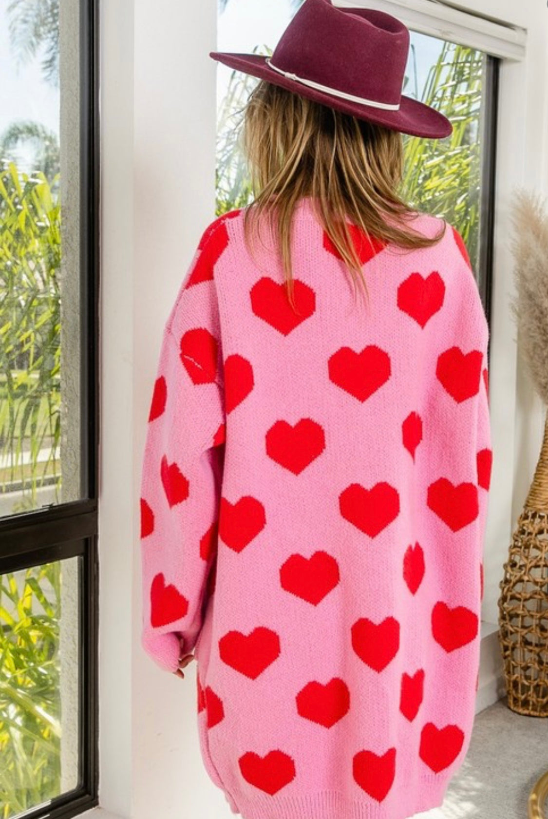 BIG HEARTS oversized knit Cardi