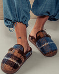 Sherpa Plaid Slides