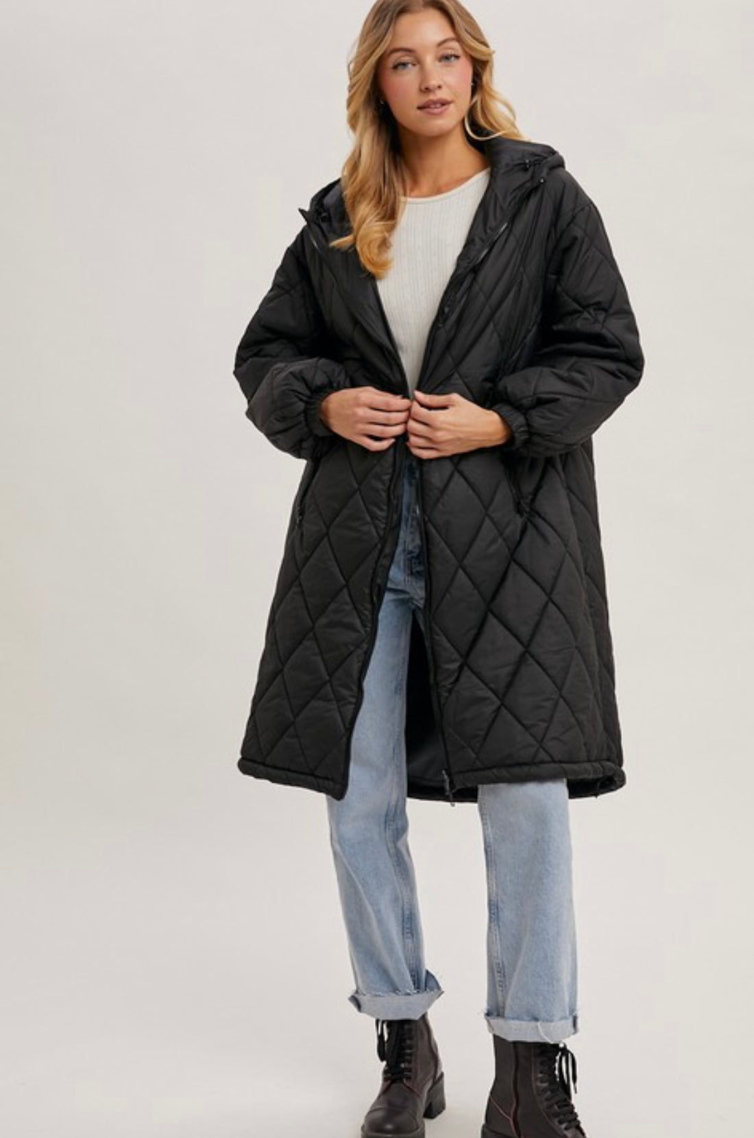 BIBI Quilted Jersey Jacket- black