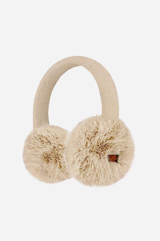 C.C. Faux Fur Earmuffs- cream