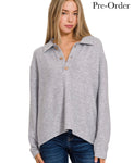 Cloud 9 Collar Pullover- grey