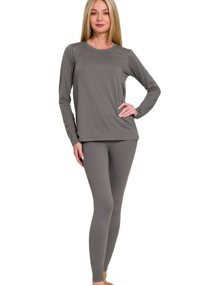 Microfiber Legging Set-grey