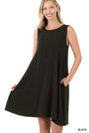 Microfiber Tank Dress - black zbrand