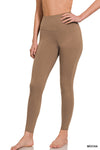 Zbrand Brushed Microfiber Leggings - mocha