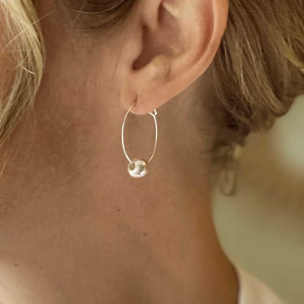 Single Ball Hoop Earrings