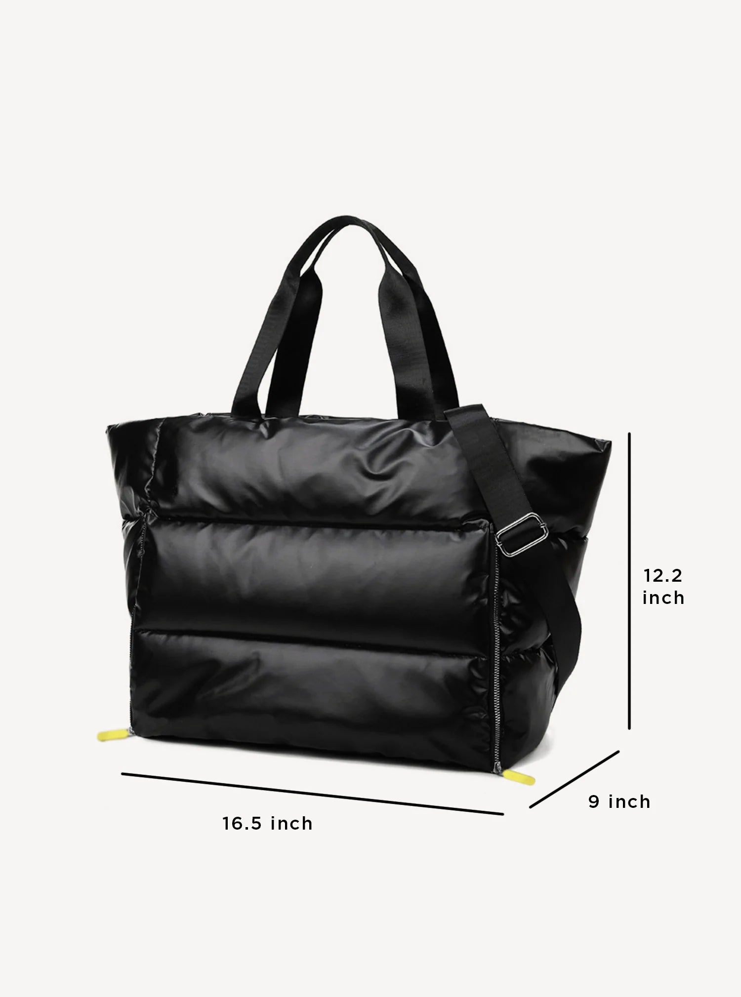 Puffer Tote Bag - Black