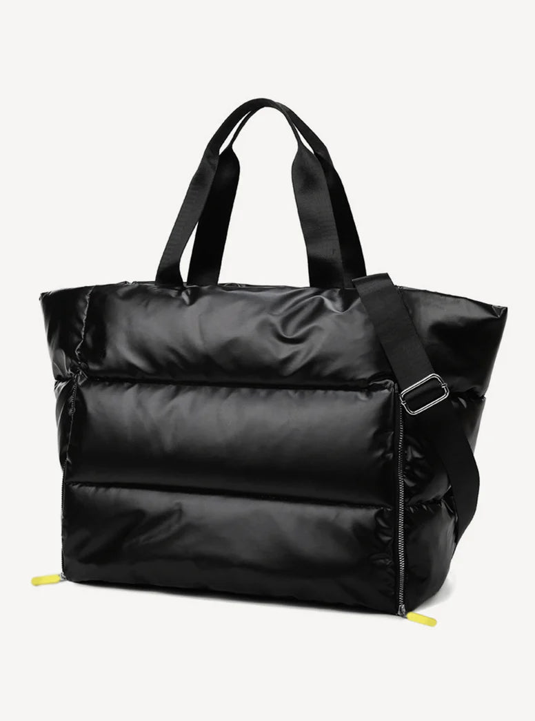 Puffer Tote Bag - Black