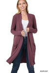 Slouchy Open Cardigan zbrand- eggplant