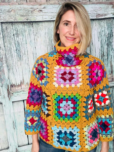 Handmade Granny Square ASPEN Pullover